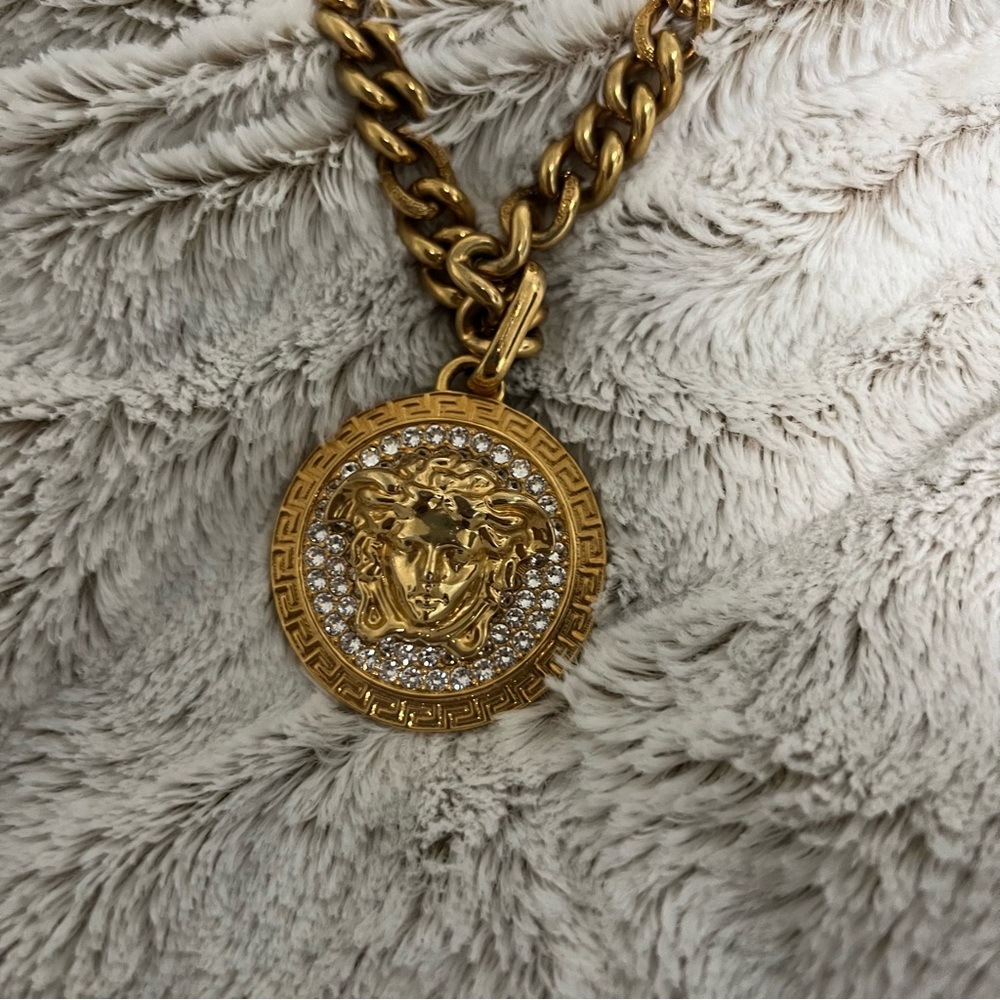 Versace crystal pendant necklace